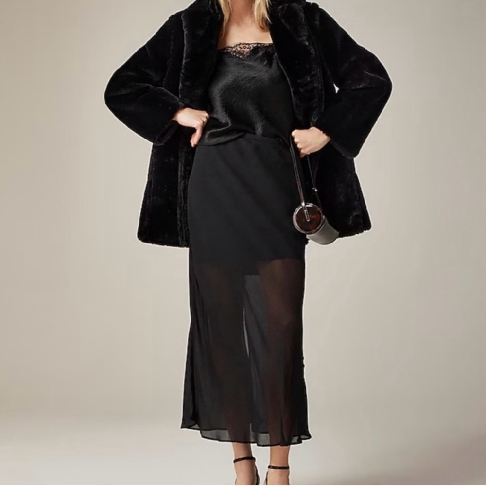 J.Crew Gwyneth chiffon midi skirt